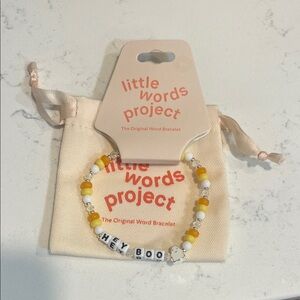 Little Words Project Beaded Bracelet in Yellow and White